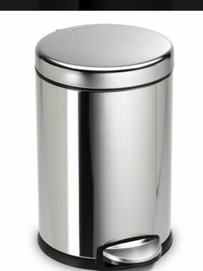 simplehuman Stainless Steel Round Step Trash Can - Silver